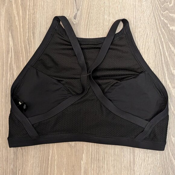 Hurley Quick Dry Mesh High Neck Surf Bikini Swim Top Black - Picture 2 of 8